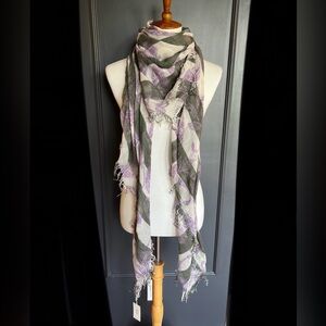 New Auth Chan Luu Stripe & Paisley Print Cashmere Silk Scarf Color: Bellflower